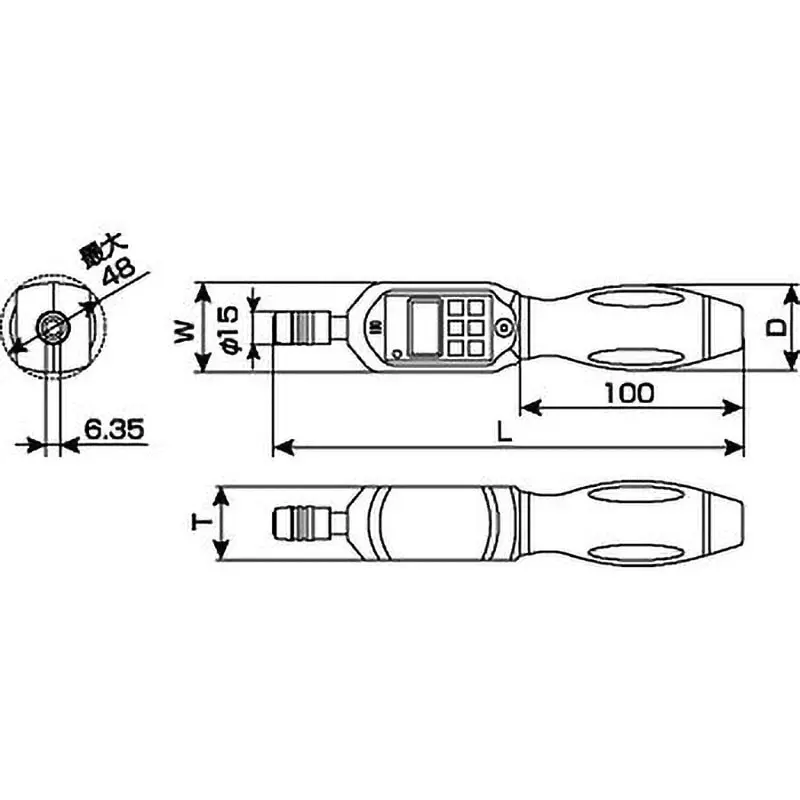 TONE Screwdriver Digital Torque Set 6.35 mm Square Drive, DBDT3S