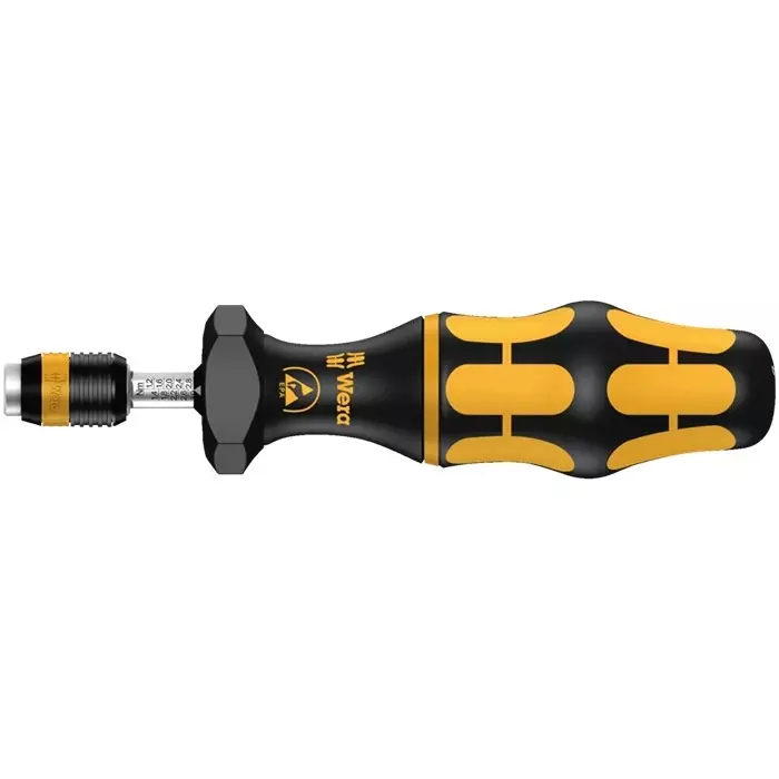 Wera Adjustable Torque Screwdriver 1/4 Inch (6.35 mm) Drive Size Black 155 mm Wrench Length for Industrial Use, 05074730001