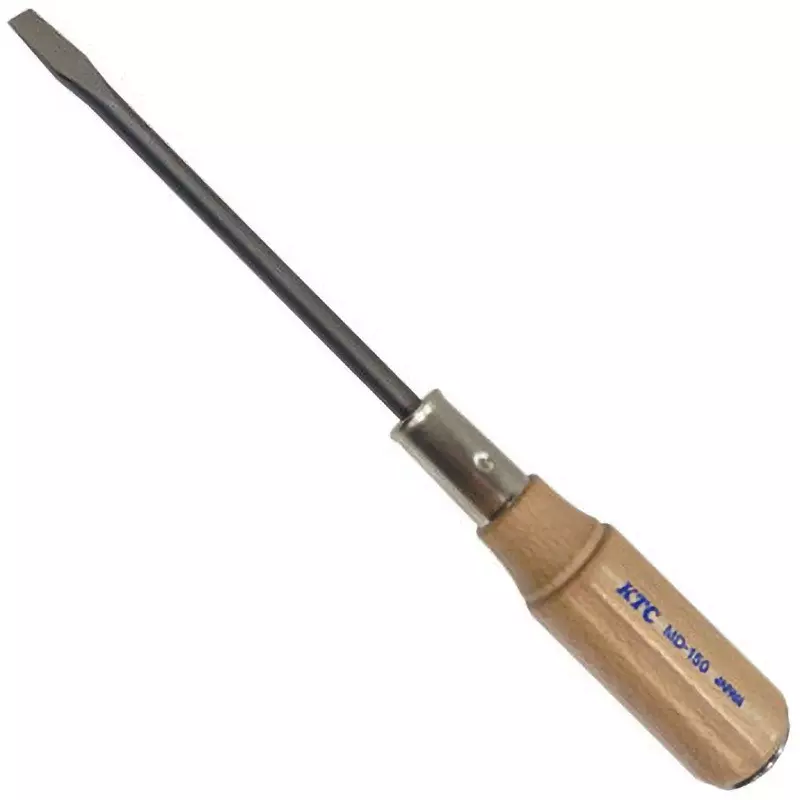 Ktc Minus Penetrating Screwdriver Wooden Grip 8 mm Tip 150 mm Shaft, MD-150