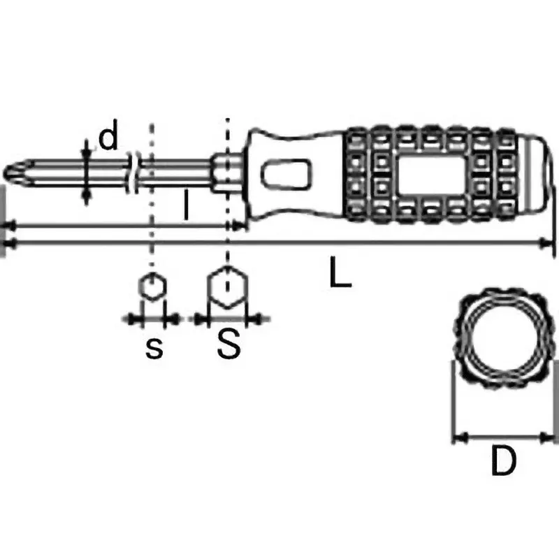 Ktc Plus Penetrating Screwdriver Resin Grip No.1 75 mm Shaft, D1P2-1