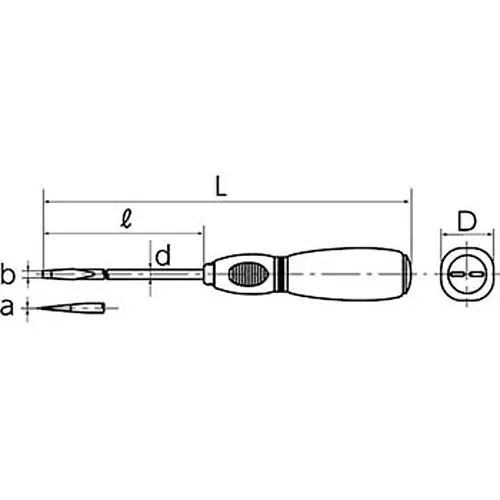 Ktc Minus Screwdriver Elastomer Grip 8 mm Tip 150 mm Shaft, D7M-8