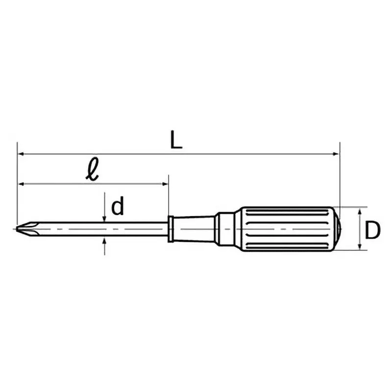 Ktc Plus Penetrating Screwdriver Wooden Grip No.1 75 mm Shaft, PD-1