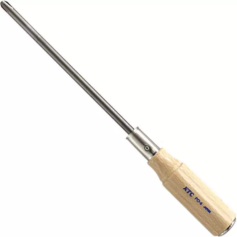 Ktc Plus Penetrating Screwdriver Wooden Grip No.4 200 mm Shaft, PD-4