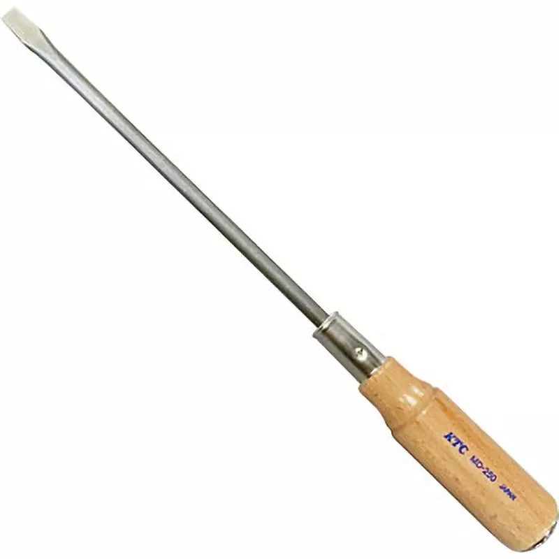 Ktc Minus Penetrating Screwdriver Wooden Grip 10 mm Tip 250 mm Shaft, MD-250