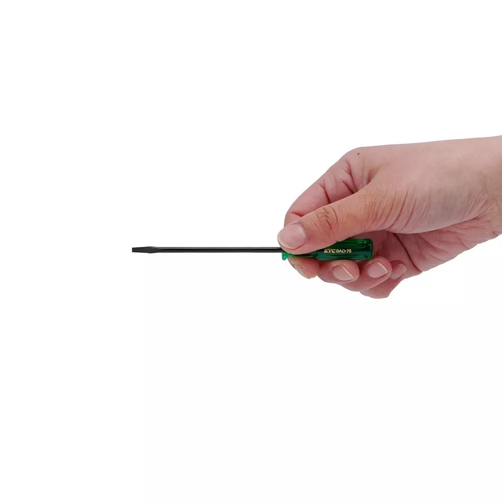 Ktc Small Minus Screwdriver Acetate Grip 2.5 mm Tip 75 mm Shaft, BAD-75