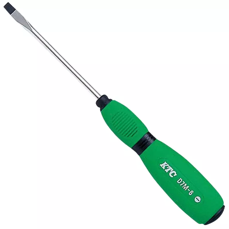 Ktc Minus Screwdriver Elastomer Grip 6.3 mm Tip 100 mm Shaft, D7M-6