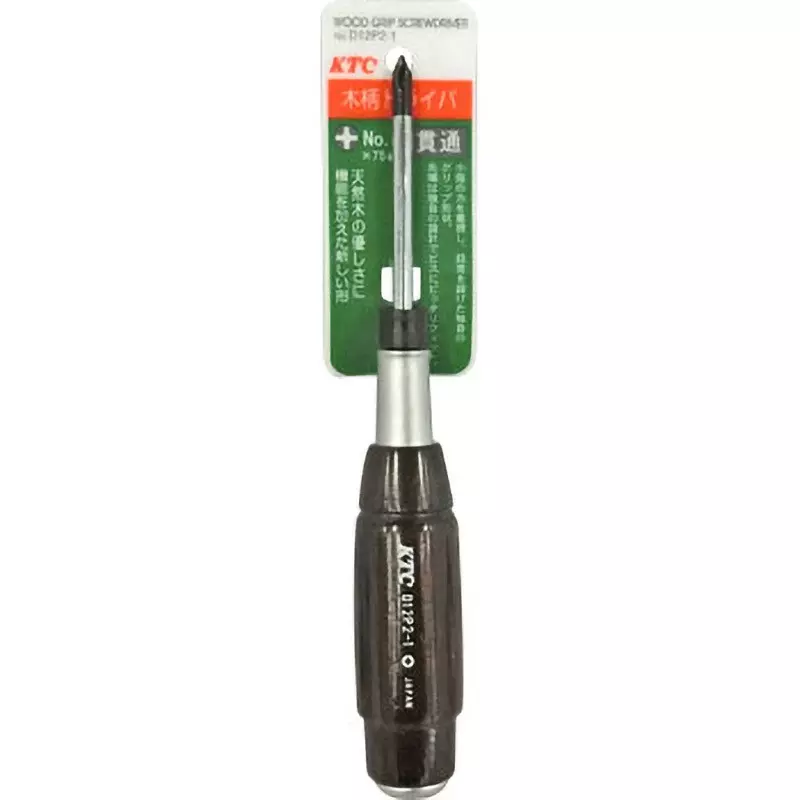 Ktc Plus Penetrating Screwdriver Wooden Grip No.1 75 mm Shaft, D12P2-1