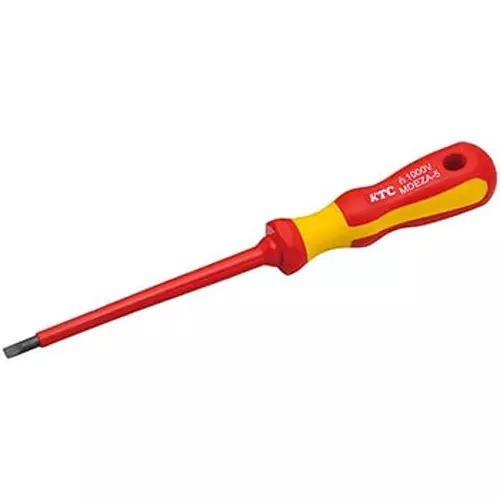 Ktc Insulated Minus Screwdriver 5.5 mm Tip 125 mm Shaft 1000V Rated, MDEZA-5