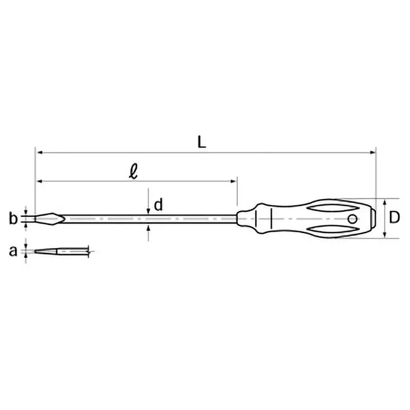 Ktc Long Minus Screwdriver Non-Penetrating 5.5 mm Tip 288 mm Shaft, MDDZ-400
