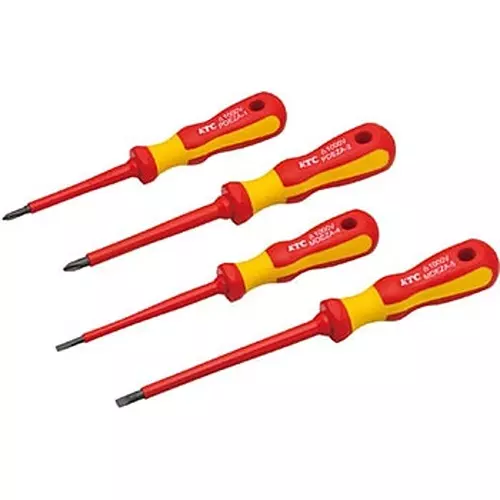 Ktc Insulated Screwdriver Set Plus/Minus 1000V Rated, PMDEZA4 (Pack of 4)