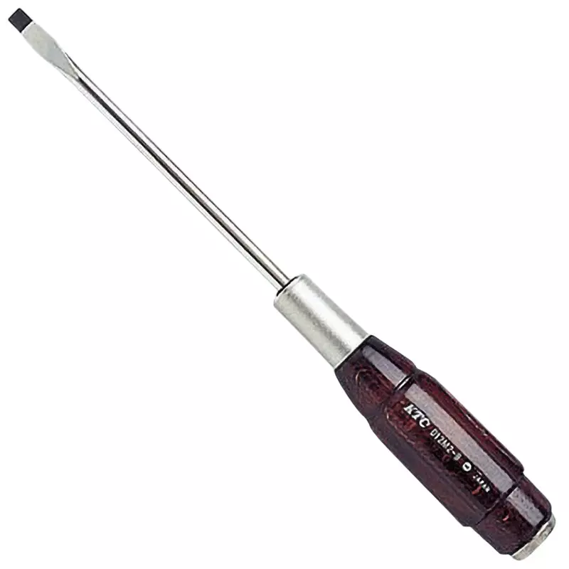 Ktc Minus Penetrating Screwdriver Wooden Grip 8 mm Tip 150 mm Shaft, D12M2-8