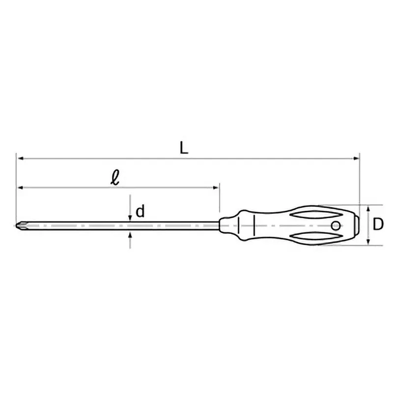 Ktc Long Cross Screwdriver Non-Penetrating No.2 288 mm Shaft, PDDZ-2