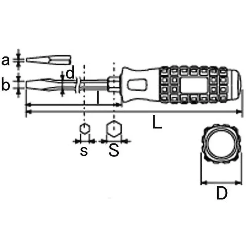 Ktc Minus Penetrating Screwdriver Resin Grip 5.5 mm Tip 75 mm Shaft, D1M2-5