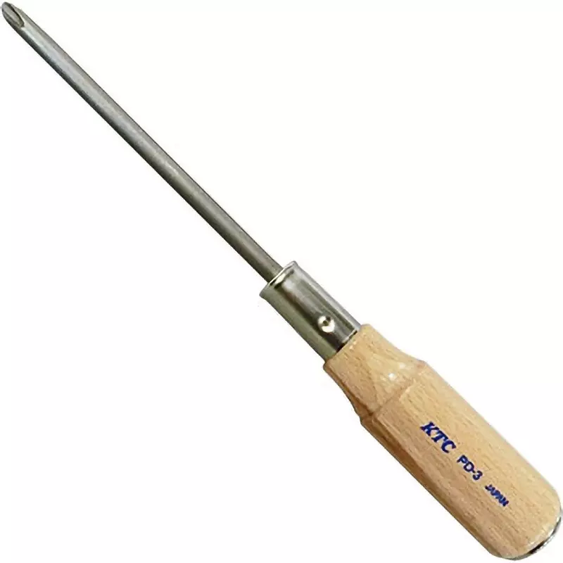 Ktc Plus Penetrating Screwdriver Wooden Grip No.3 150 mm Shaft, PD-3