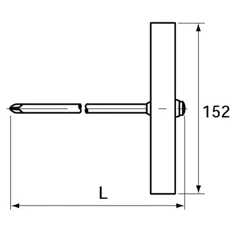 Ktc Impact Driver Bit for Brake Drum Cross No.3, AB-5