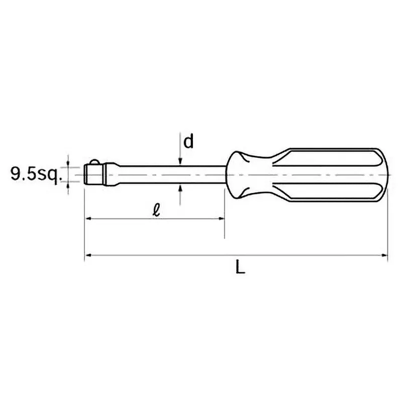 Ktc Bit Driver Handle 9.5 mm Sq. Drive 63 mm Shaft Length, BD20