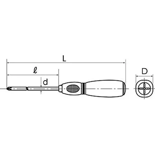 Ktc Plus Screwdriver Elastomer Grip No.1 150 mm Shaft, D7P-115