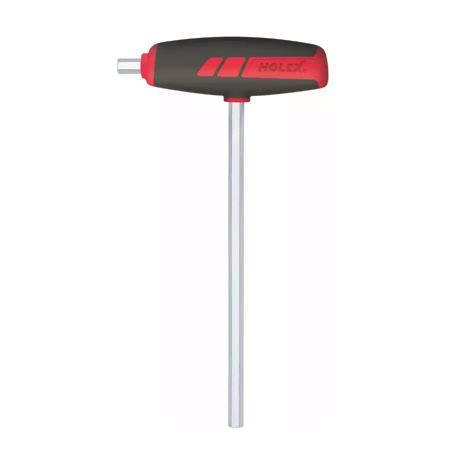 Holex Hexagon Screwdriver with T Handle, Size 4 mm, Chrome Vanadium Steel and 175 mm Overall Length, 627485 4