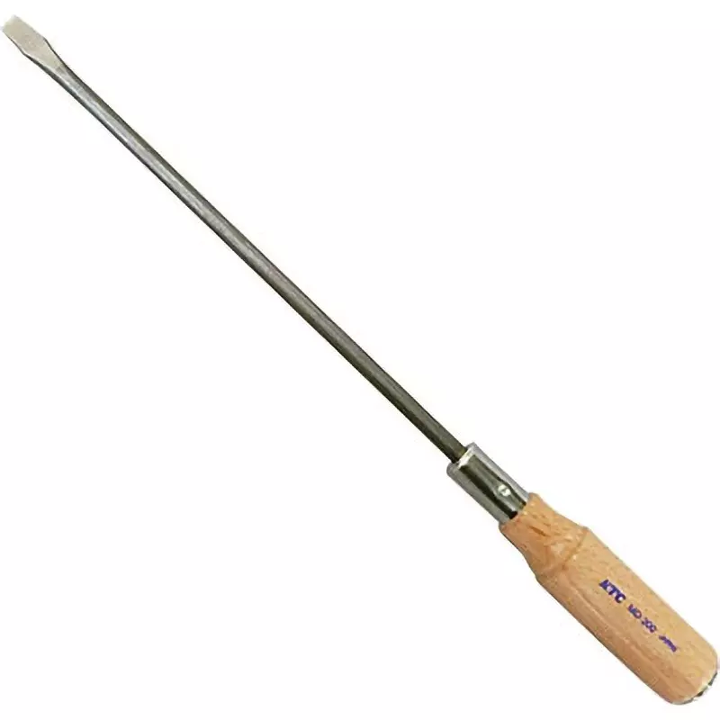 Ktc Minus Penetrating Screwdriver Wooden Grip 10 mm Tip 300 mm Shaft, MD-300