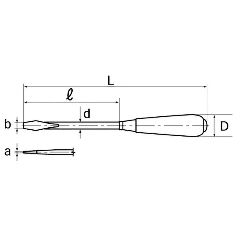 Ktc Minus Penetrating Screwdriver Acetate Grip 10 mm Tip 150 mm Shaft, FD-250