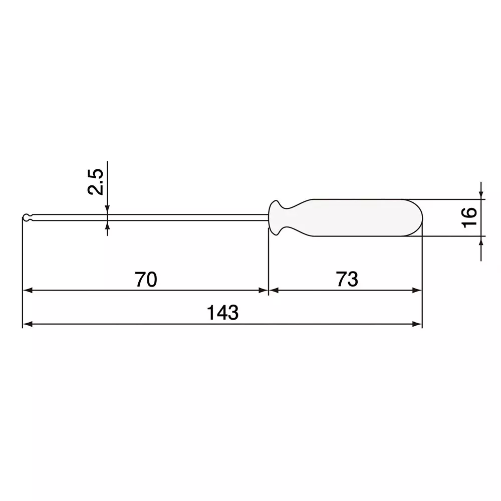 engineer-ball-driver-143-mm-overall-length-hexagon-ball-point-tip-db-25