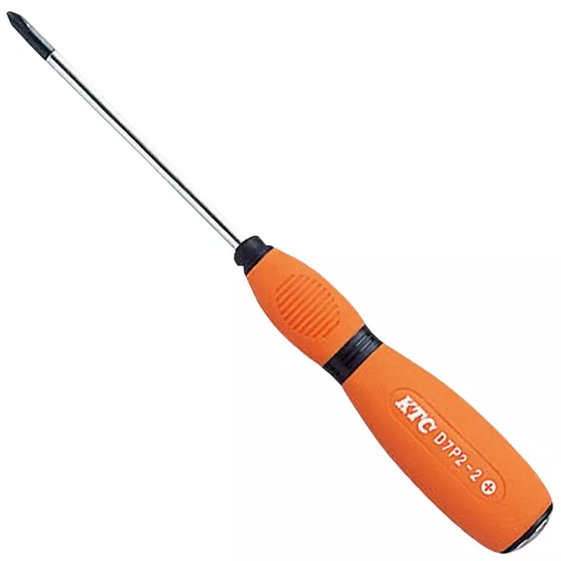 Ktc Plus Penetrating Screwdriver Elastomer Grip No.2 100 mm Shaft, D7P2-2