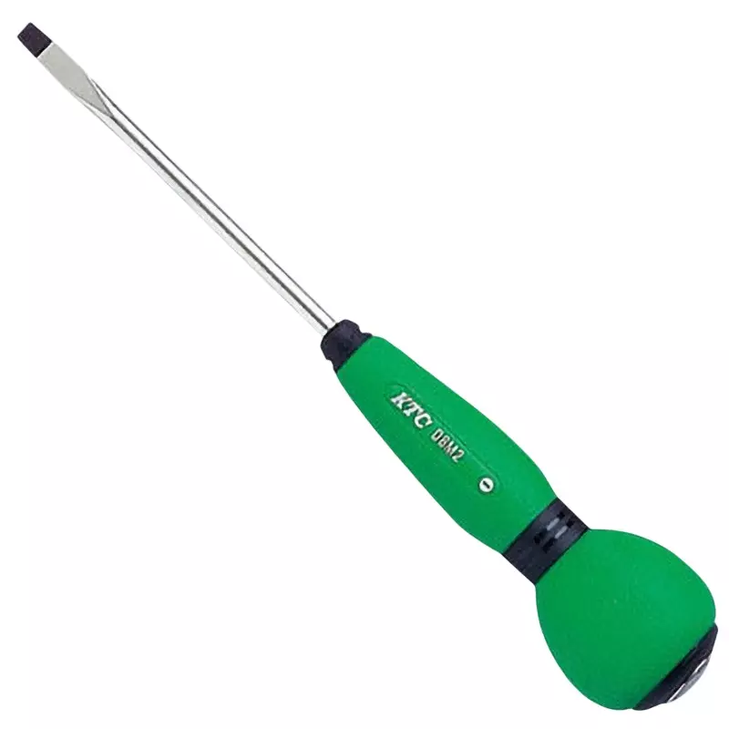 Ktc Stubby Minus Penetrating Screwdriver Elastomer Grip 5.5 mm Tip 75 mm Shaft, D8M2-5