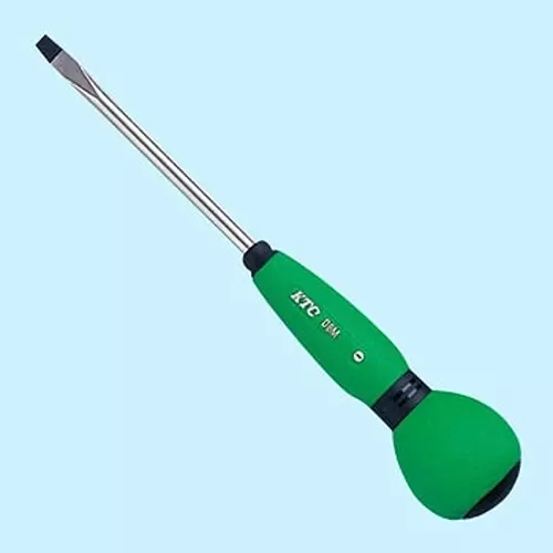 Ktc Minus Screwdriver Elastomer Grip 6.3 mm Tip 200 mm Shaft, D8M-620