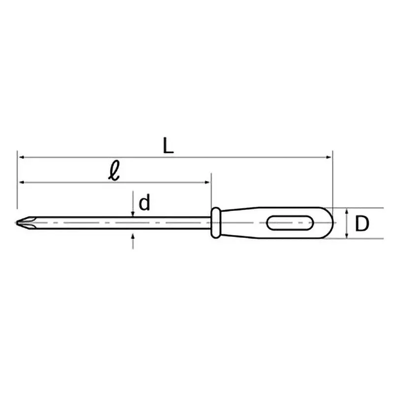 Ktc Small Cross Screwdriver Acetate Grip No.0 75 mm Shaft, BAD-0