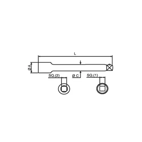 Taparia 6.35 mm (1/4 inch) Extension Bar, Size 50 mm, A 743