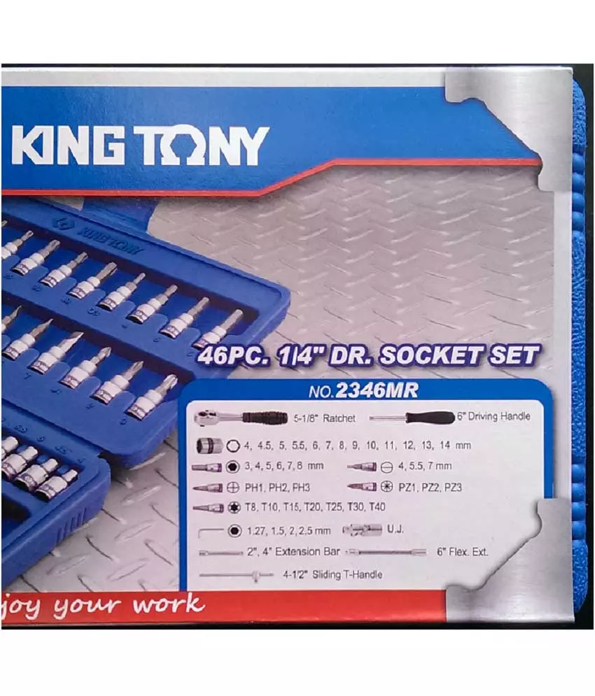 King Tony 6.35 mm (1/4 inch) Socket Set 46 Pieces Tool Kit