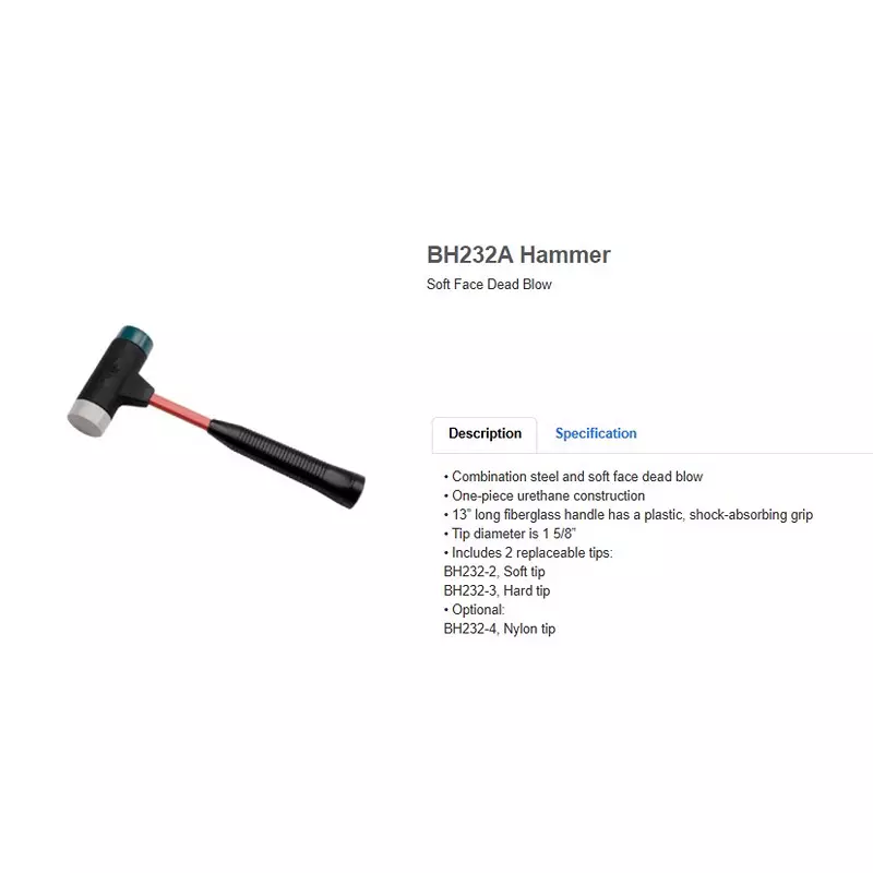 blue-point-plastic-mallet-one-piece-urethane-construction-fiberglass-handle-and-907-g-32-oz-weight-bh232al