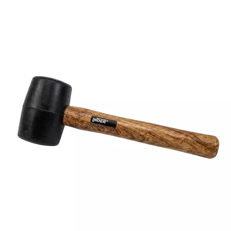 Inder Rubber Hammer with Wooden Handle, 75 mm Head Diameter and 925 g Weight, 521C