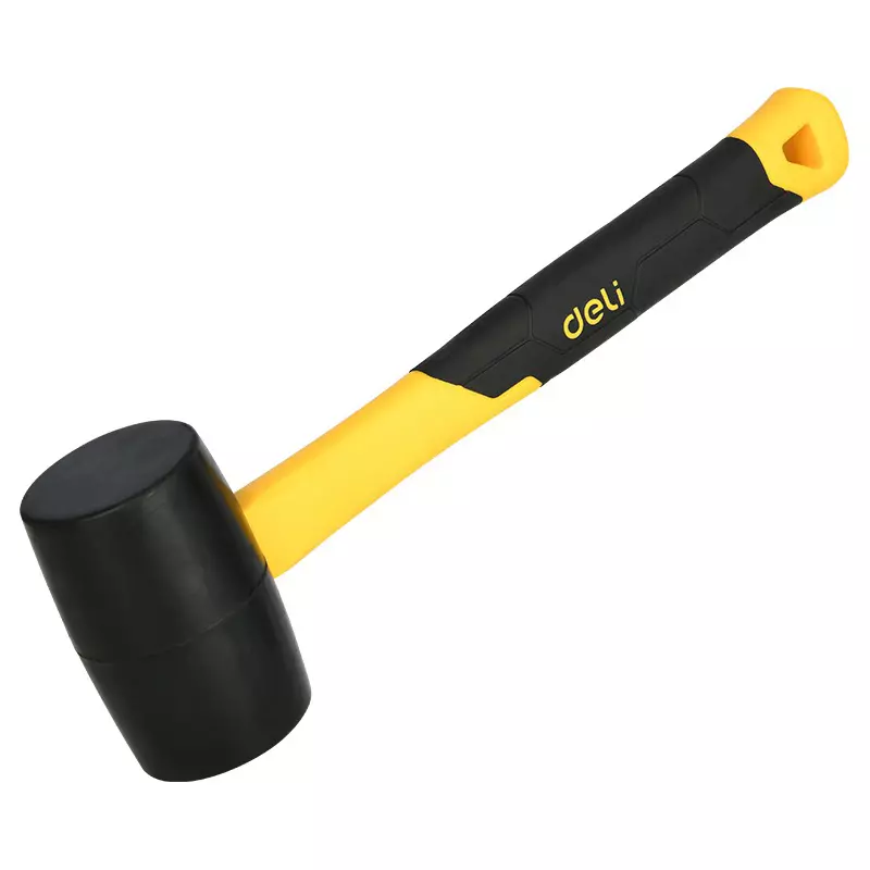 DELI Rubber Hammer 16 Oz Unique Design Fiberglass Handle, EDL5916