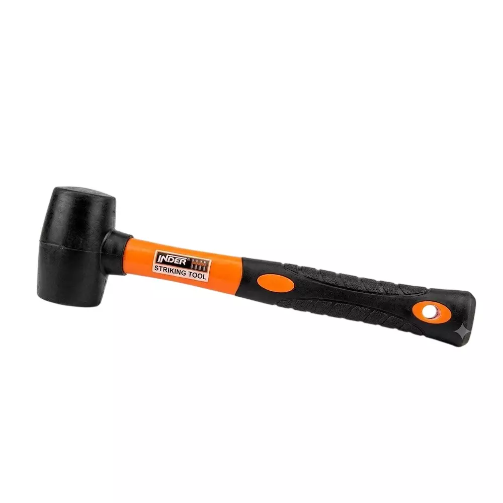 Inder Rubber Hammer with Fiber Glass Handle, 42 mm Head Diameter and 350 g Weight, 520A