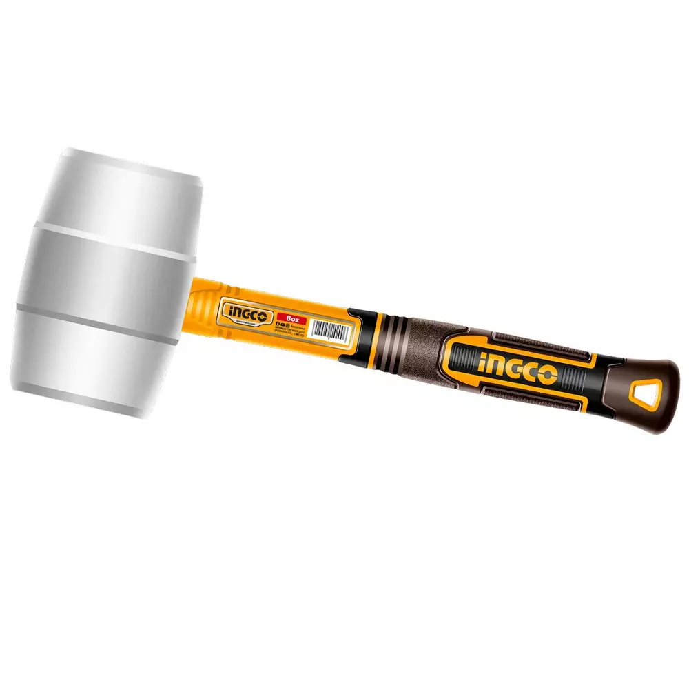 Ingco Rubber Hammer with 220 g Head Weight and Fiberglass Handle, HRUH8908