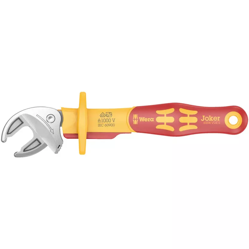 Wera 6004 Joker VDE S VDE-Insulated Self-Setting Spanner with Sliding Function, 155 mm Total Length and 1000 V Rating, 5020151001