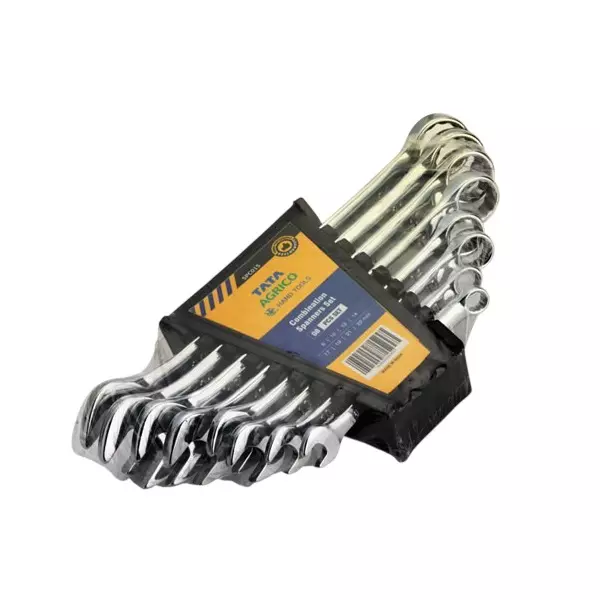 Tata Agrico 12 Pcs Combination Spanner Set Chrome Finish Metal Body for DIY, Home & Professional Use, SPC014 (Pack of 2 Kit)