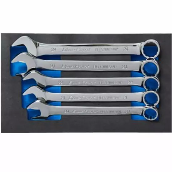 Blue-Point 5 Pcs Large Combination Wrench Set with Chrome Finish and Alloy Steel Body, BPS19A