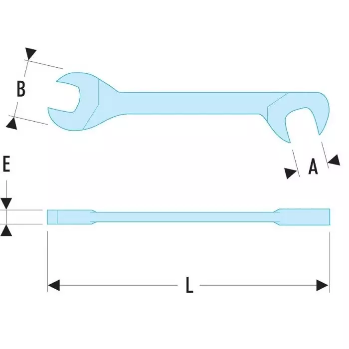 Facom Open Ended Spanner, 13mm, Metric, Double Ended, 120 mm Overall, 34.13