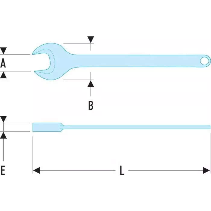 Facom Open Ended Spanner, 38mm, Metric, 296 mm Overall, 45.38