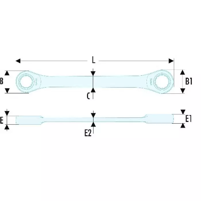 Facom Ratchet Ring Spanner, 16mm, Metric, Double Ended, 210 mm Overall, 64.16X18