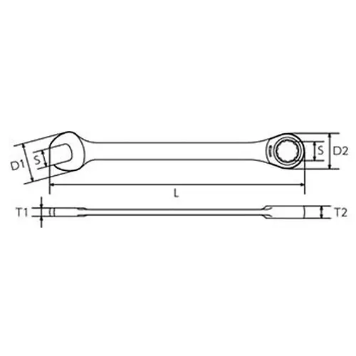 Ktc Ratchet Combination Wrench Thin Head 11 mm 5 Degree Feed Angle, MSR1A-11