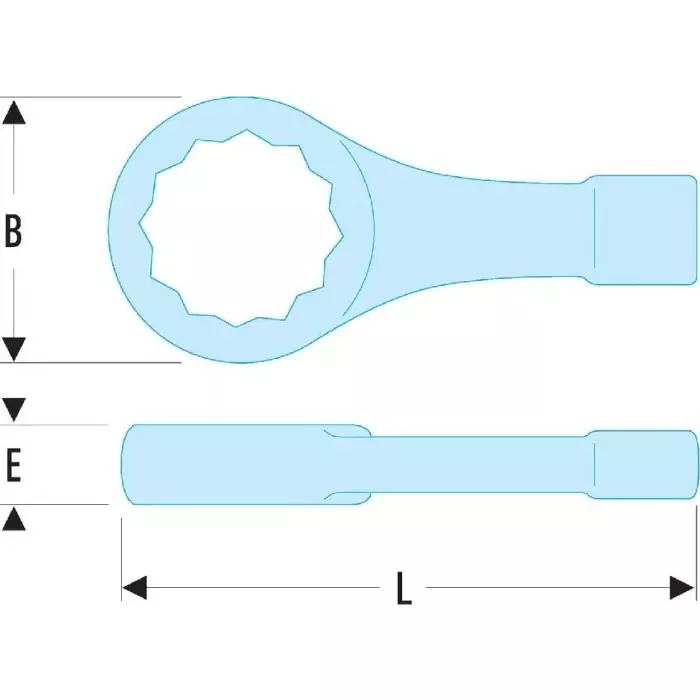 Facom Single Ended Open Spanner, 46mm, Metric, 240 mm Overall, 51BS.46