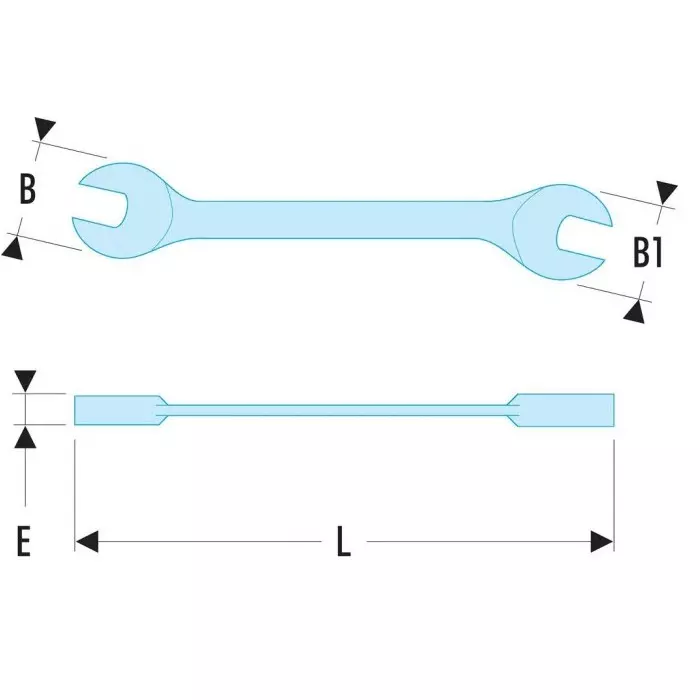 Facom Open Ended Spanner, 8mm, Metric, Double Ended, 90 mm Overall, 22.8X9