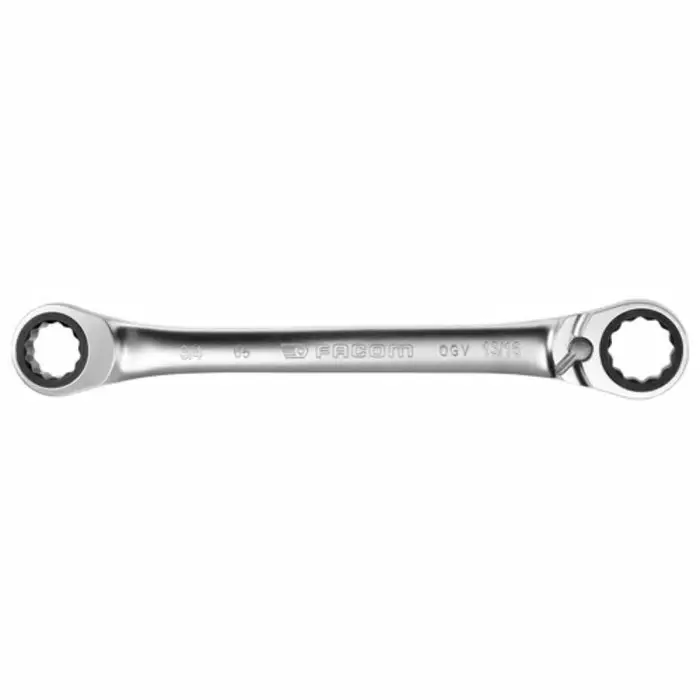 Facom Ratchet Ring Spanner, 1/2in, Imperial, Double Ended, 180 mm Overall, 65.1/2X9/16