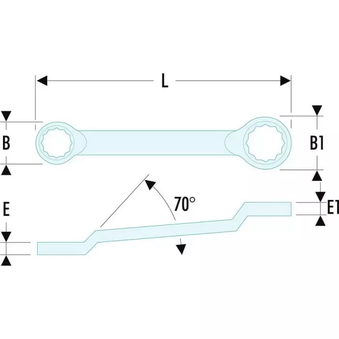 Facom Ring Spanner, 20mm, Metric, Double Ended, 316 mm Overall, 55A.20X22