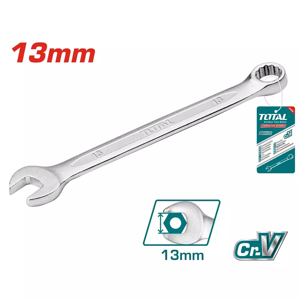 total-combination-spanner-171-mm-length-chrome-plated-matt-finish-chrome-vanadium-steel-silver-tcspa131