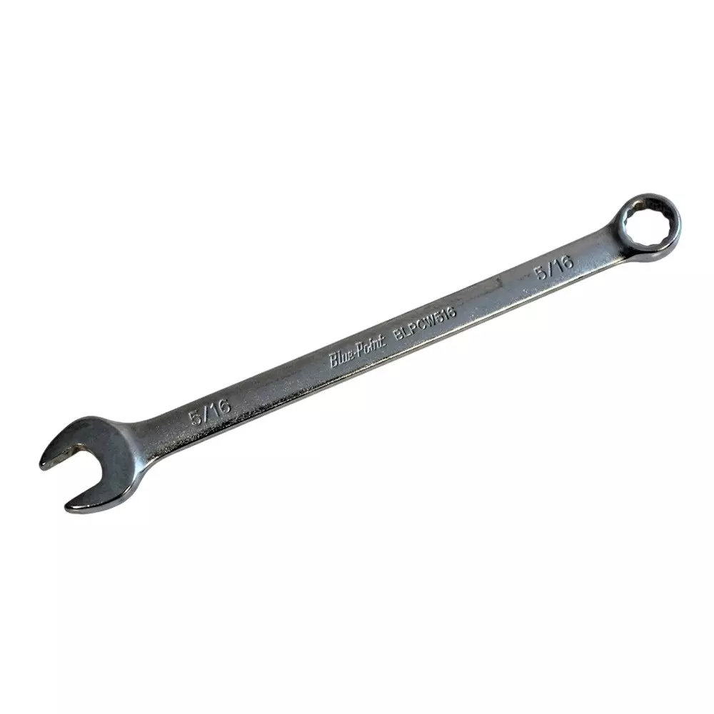 Blue-Point 5/16 inch (7.93 mm) Combination Wrench Chrome Finish Alloy Steel Body for Automotive Maintenance & More, BLPCW516
