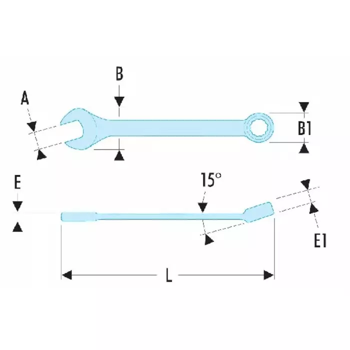 Facom 40.LA Series Combination Spanner, 55mm, Metric, Double Ended, 760 mm Overall, 40.55LA